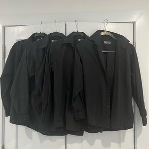 LOT OF 4 Edwards Women's Long Sleeve Café Shirts - Black XS - roomy can fit sz S